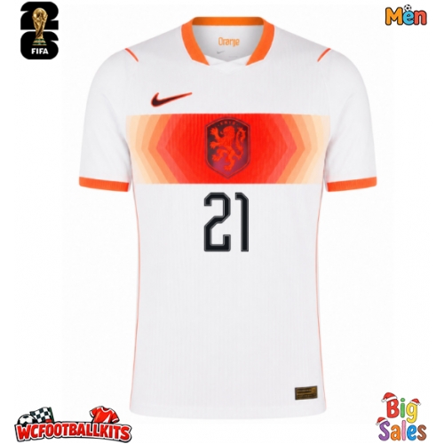 Netherlands Frenkie de Jong #21 Replica Away Stadium Shirt World Cup 2026 Short Sleeve
